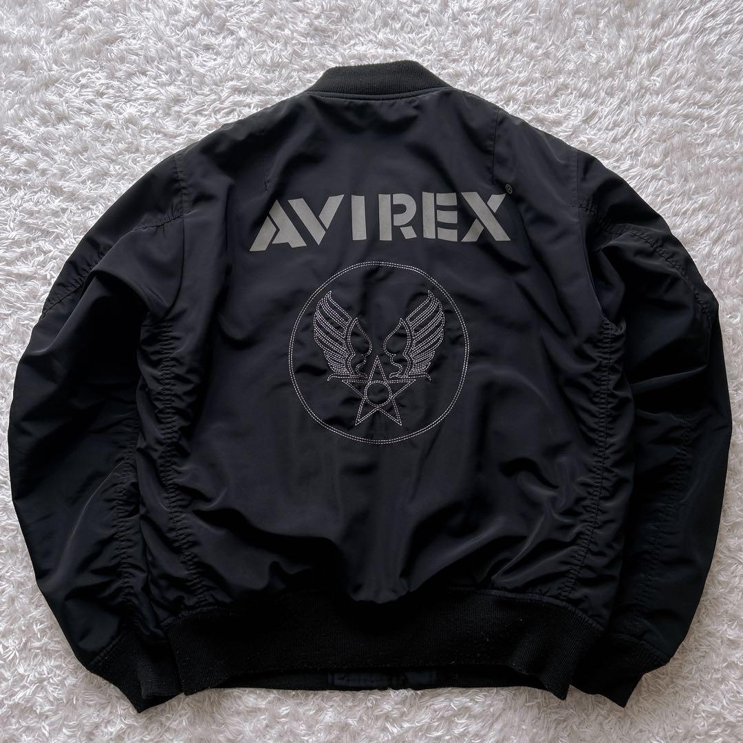人気✨avirex リバーシブル　刺繍　ブラック　ma-1
