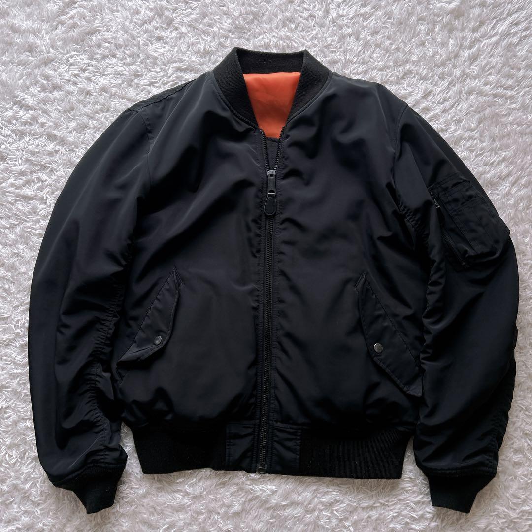 人気✨avirex リバーシブル　刺繍　ブラック　ma-1