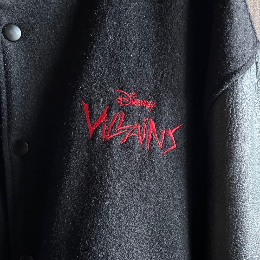 90's vintage disney ヴィラン レザー袖 スタジャン