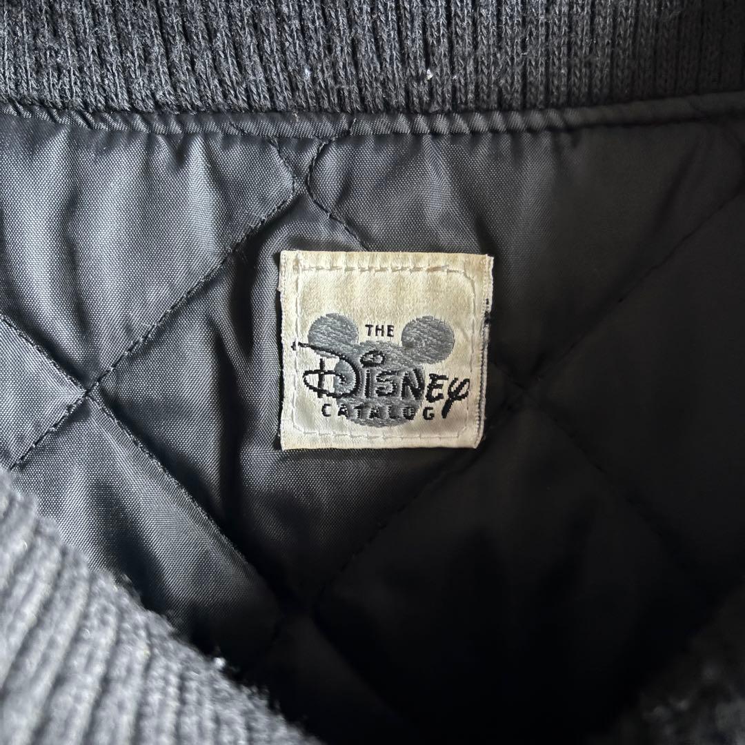 90's vintage disney ヴィラン レザー袖 スタジャン