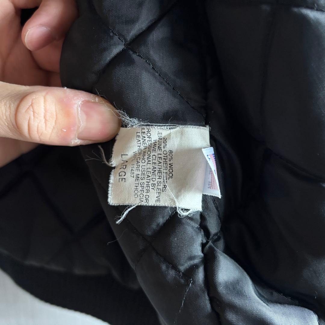 90's vintage disney ヴィラン レザー袖 スタジャン