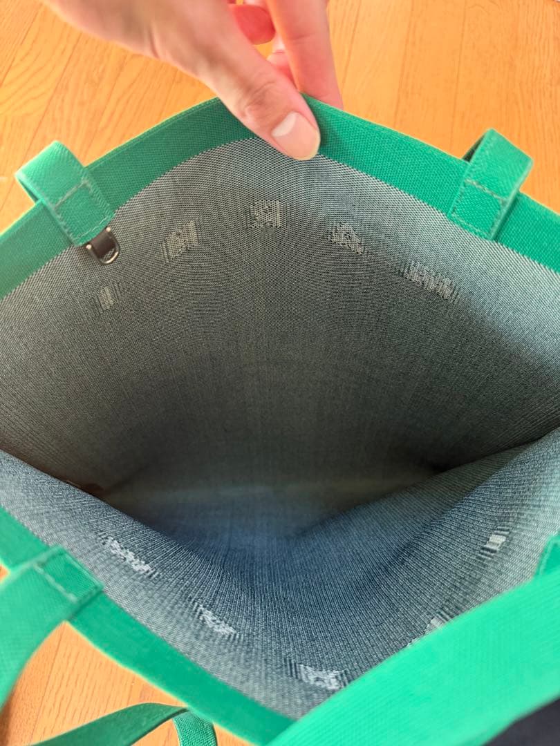 MARNI ジャカードトートバッグ ネイビー×グリーン