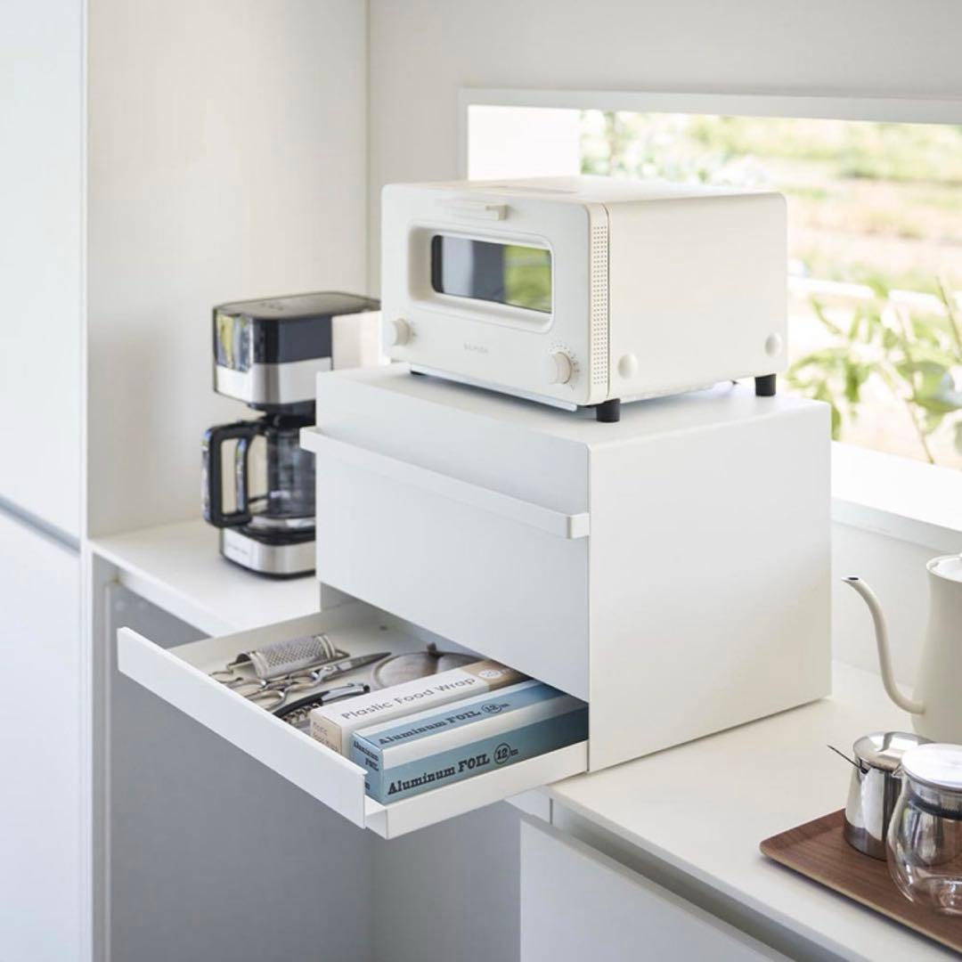 【新品未使用品】【送料込】ブレッドケース 2段 山崎実業 公式towerホワイト