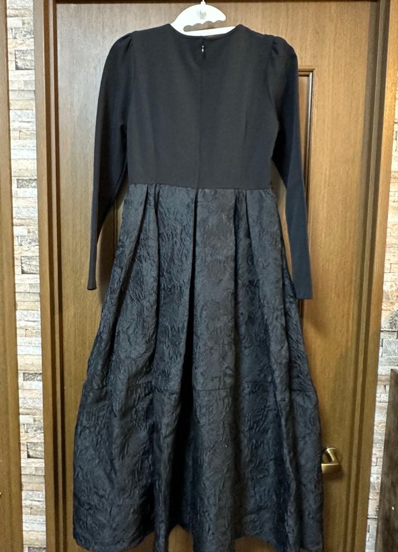 【美品】ルイルエブティック　ふくれジャガードドッキングワンピース　S フォーマル