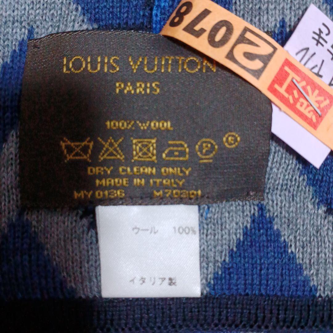 24_52　ルイヴィトン　マフラー　未使用難ありV字柄　高島屋購入