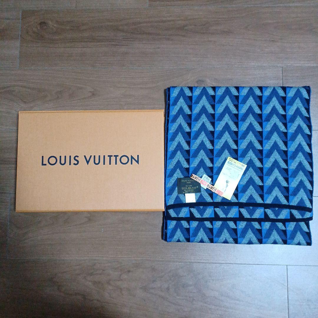 24_52　ルイヴィトン　マフラー　未使用難ありV字柄　高島屋購入