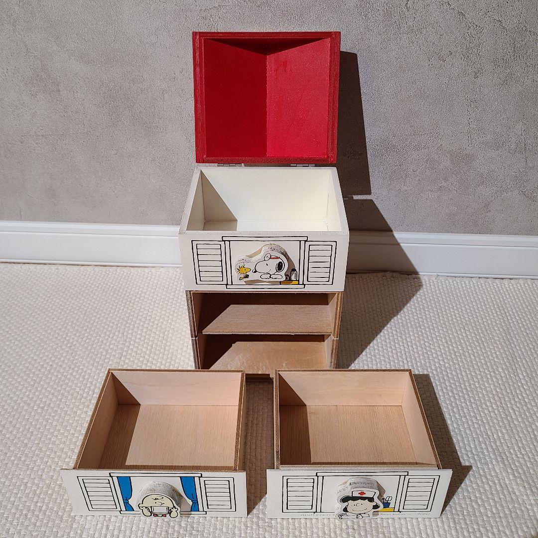 ピーナッツ　スヌーピー　薬箱　救急箱　小物入れ　引き出し　レトロ