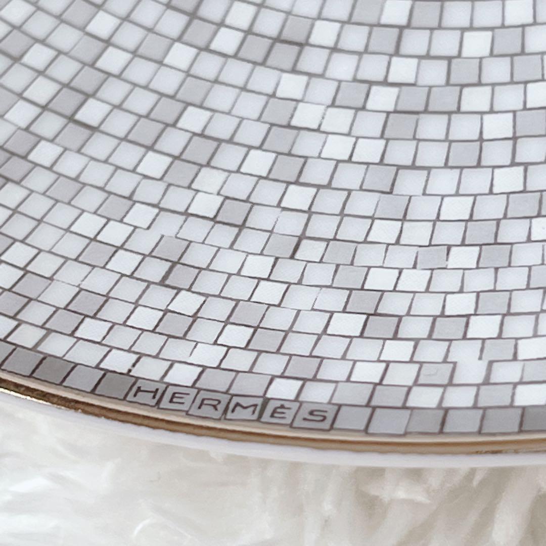 【美品】エルメス モザイク 24 プラチナ デザートプレート 2枚