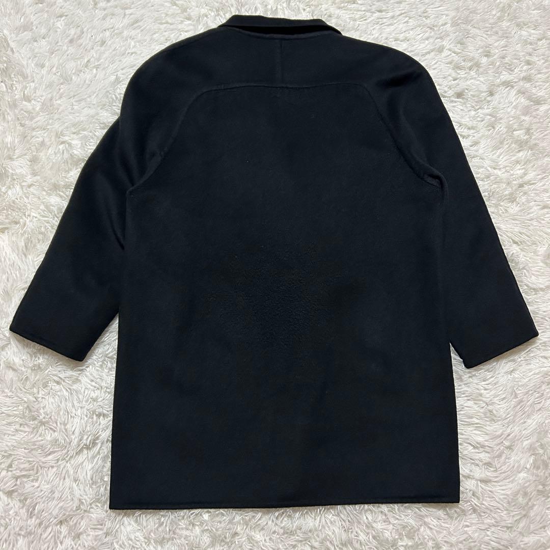 【XL】美品　90s　BURBERRY　バーバリー　シルク　ウールコート 白タグ