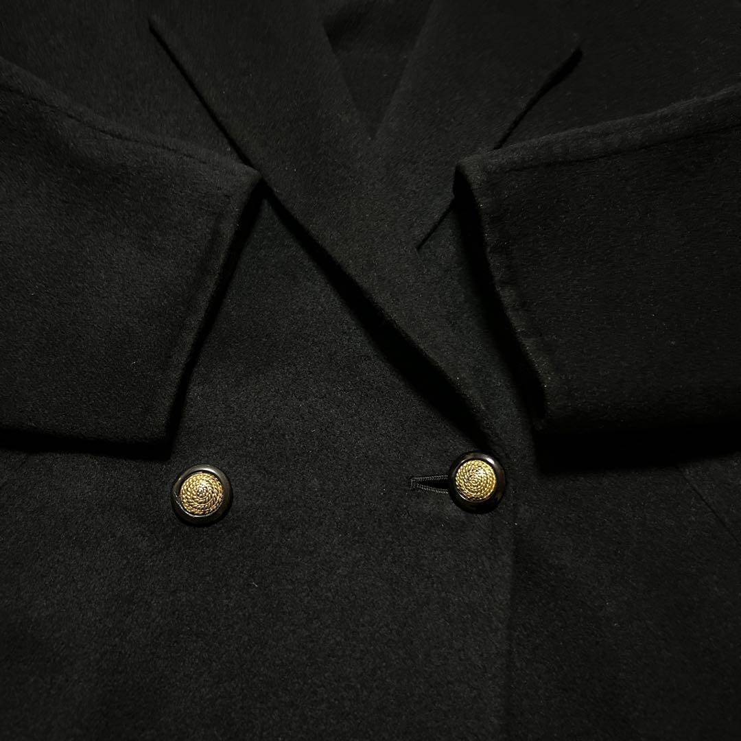 【XL】美品　90s　BURBERRY　バーバリー　シルク　ウールコート 白タグ