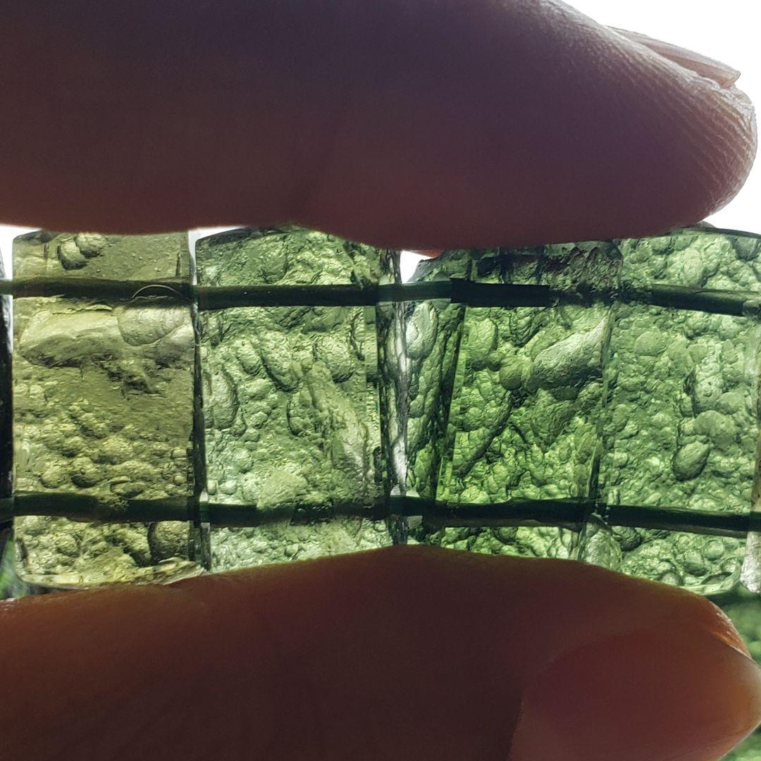 天然 モルダバイト 48.82g【鑑別書付き】 ブレスレット バングル