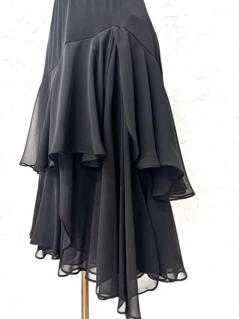 【ラテン】新品　ジョーゼット切替え　デザインスカートｓ595