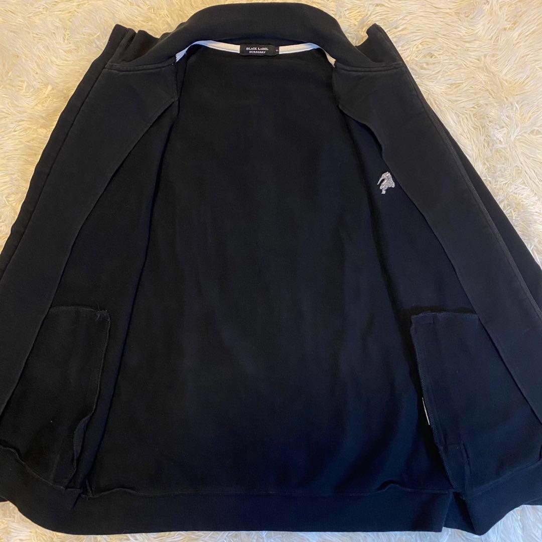 【美品/L】バーバリー ブラックレーベル ジップジャケット 黒 カラーライン