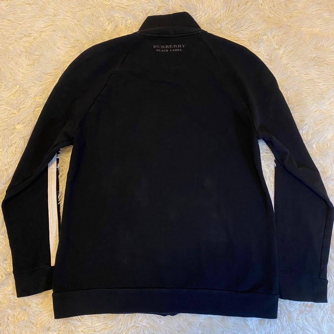 【美品/L】バーバリー ブラックレーベル ジップジャケット 黒 カラーライン
