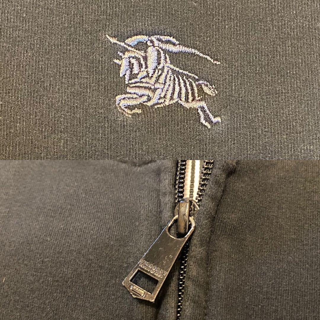 【美品/L】バーバリー ブラックレーベル ジップジャケット 黒 カラーライン