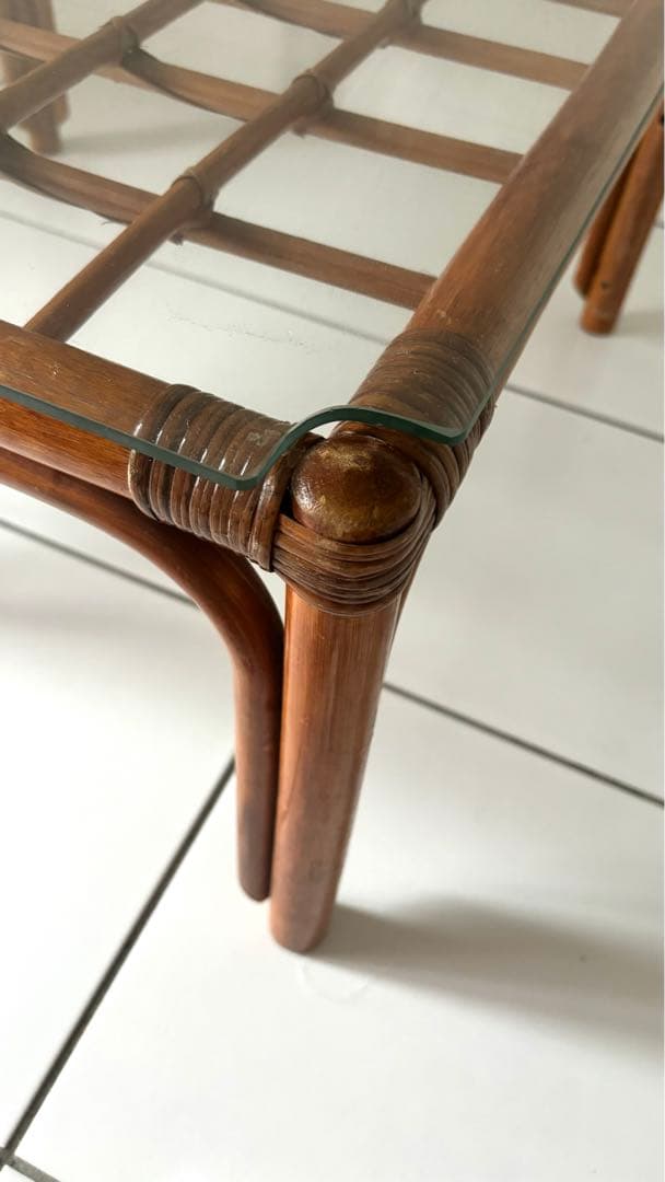 ラタン　ローテーブル/座卓