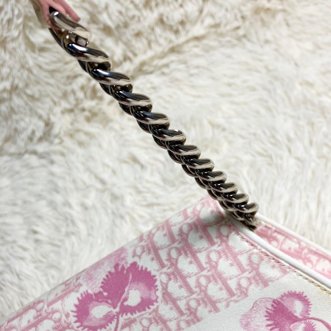 【美品・希少】 クリスチャンディオール チェーンポーチ トロッター フラワー