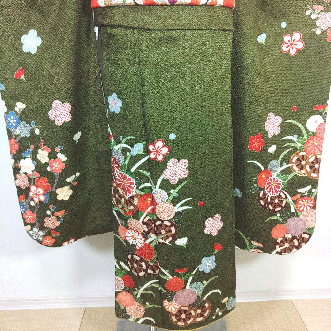 格安！　振袖フルセット　10点　成人式　結婚式　前撮り　グリーン　カーキ　総絞り