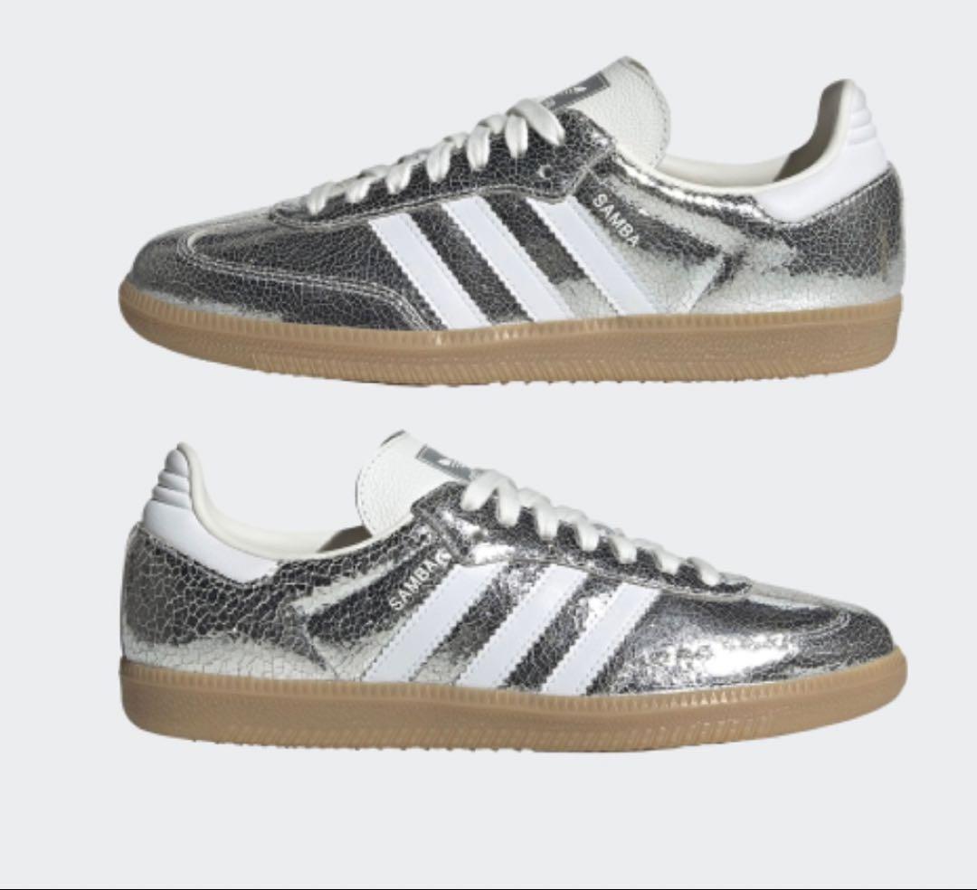 adidas Samba シルバー スニーカー24.5