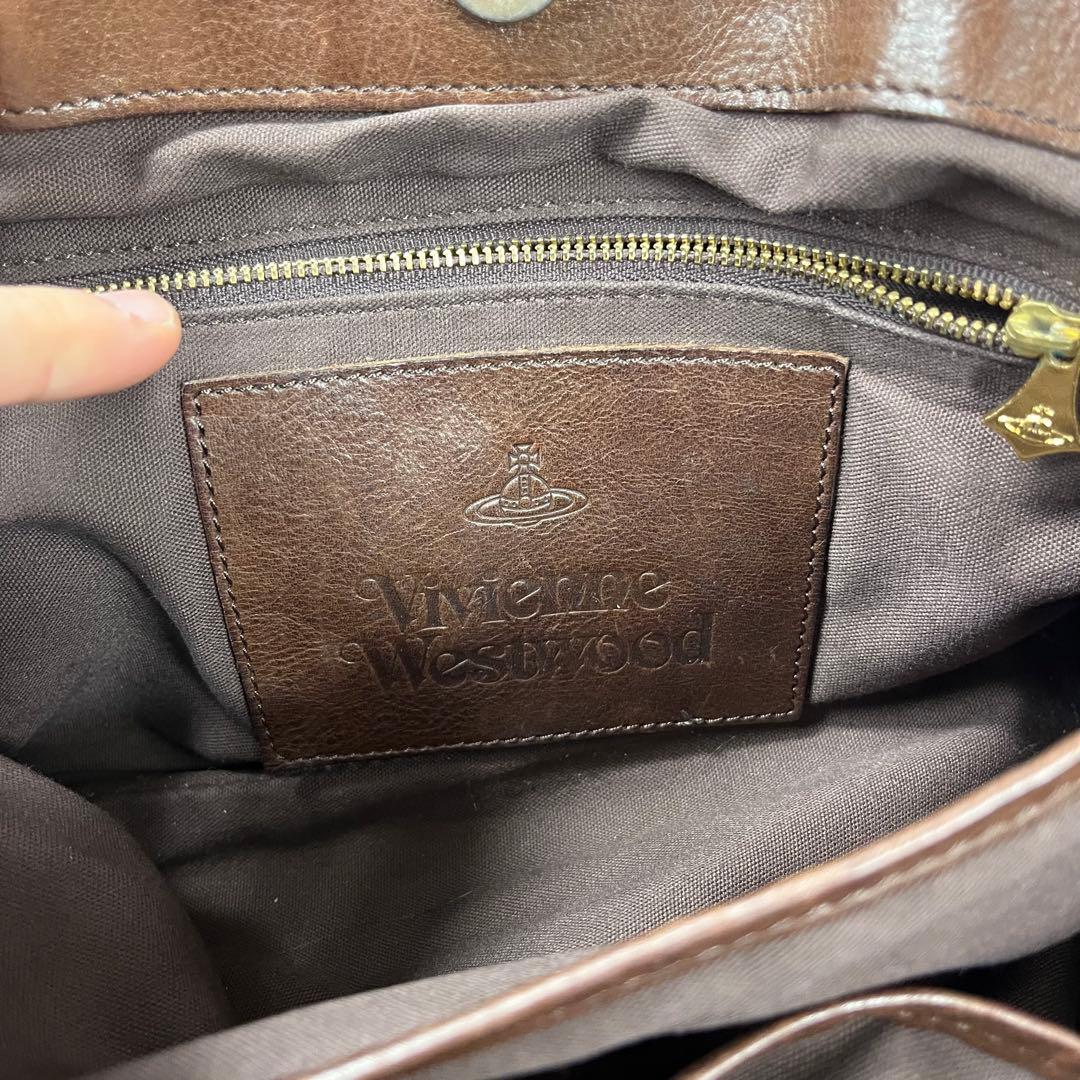 Vivienne Westwood トートバッグ オーブ ブラウン レザー