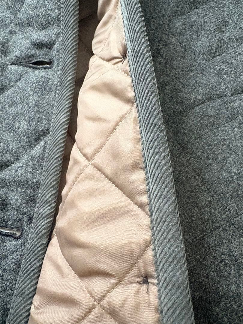 LAVENHAM 英国製 フード ウールキルティング コート グレー 38