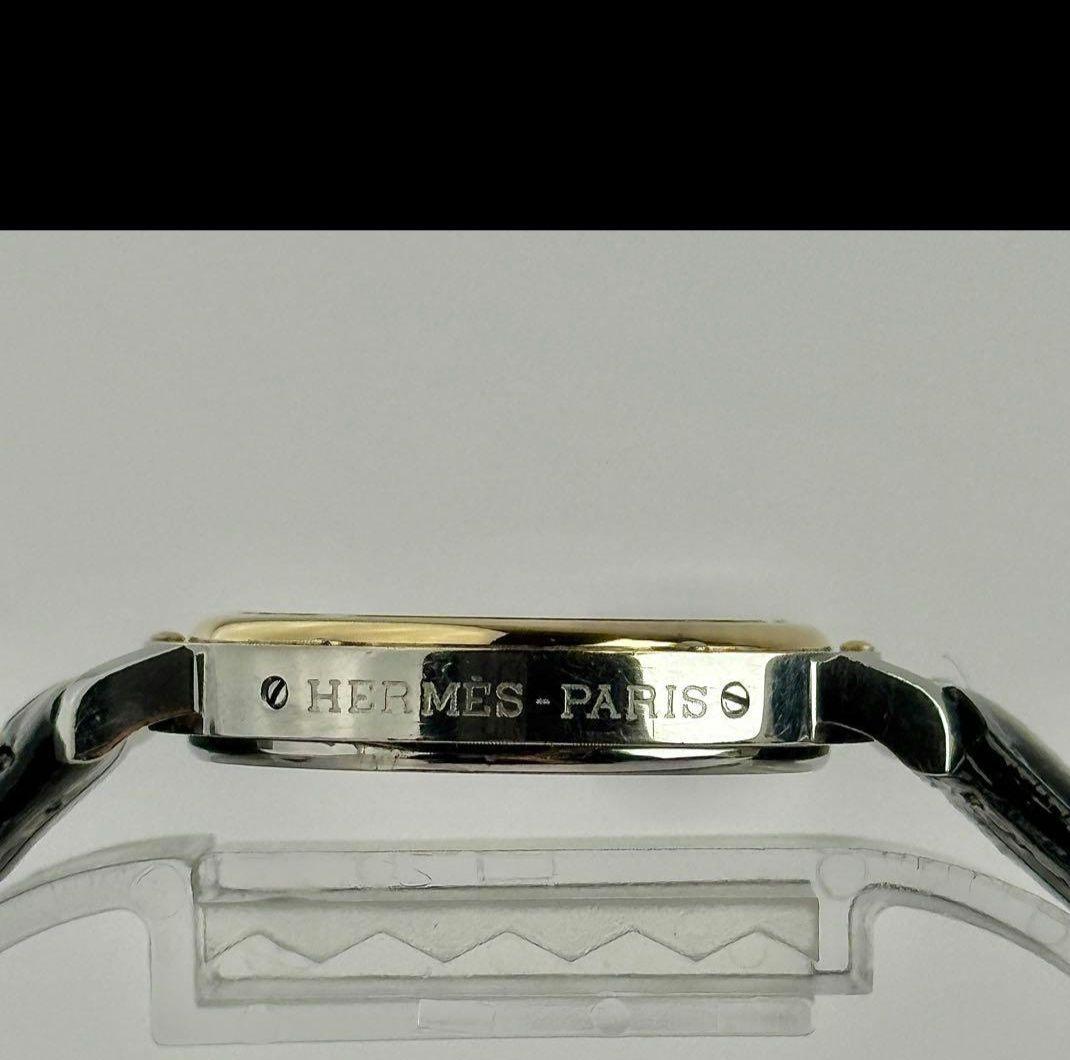 エルメス クリッパー 新品ベルト 新品電池 レディース デイト 腕時計 714