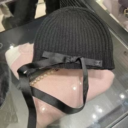 CC ロゴ　ブラック ニットキャップ・ビーニー