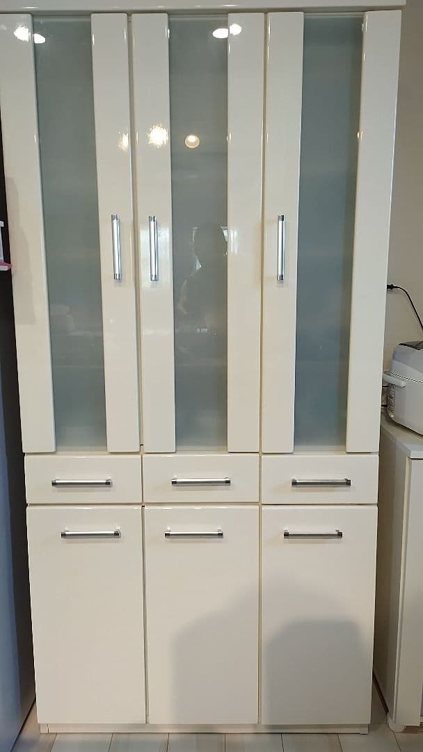 〘期間限定〙ホワイト キッチン収納☆食器棚 W88✕H181✕D40