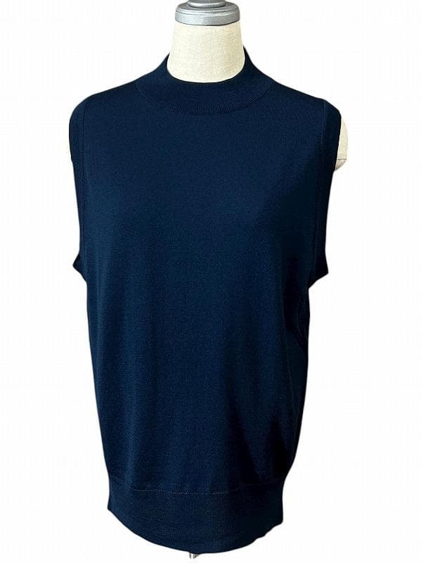 極美品 マーガレットハウエル ジョンスメドレー ハイゲージ ニット ベスト 紺
