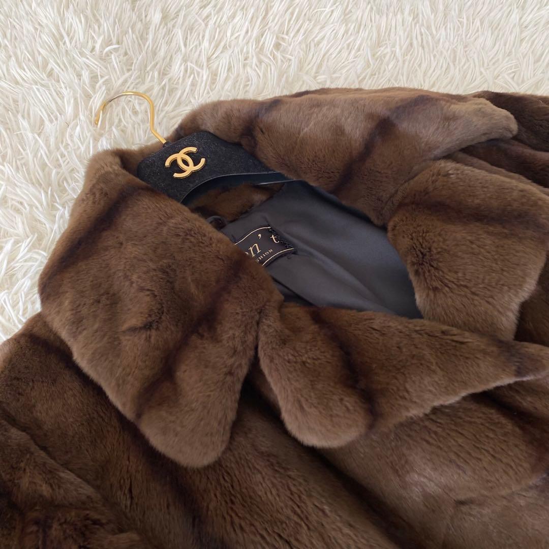 【極美品✨】シェアードミンク 毛皮 ロングコート ベルト 着丈約118cm XL