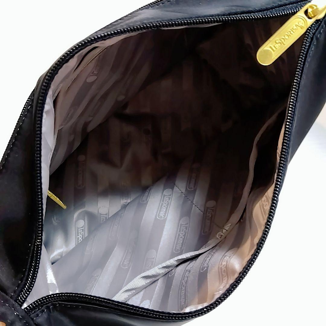 レスポ クラシック 黒 2WAY ショルダーバッグ Lesportsac