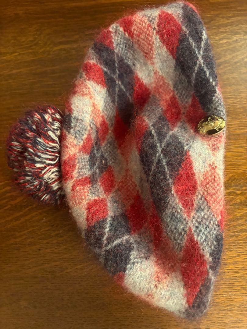 vivienne westwood ヴィヴィアン レッドアーガイル柄ベレー帽