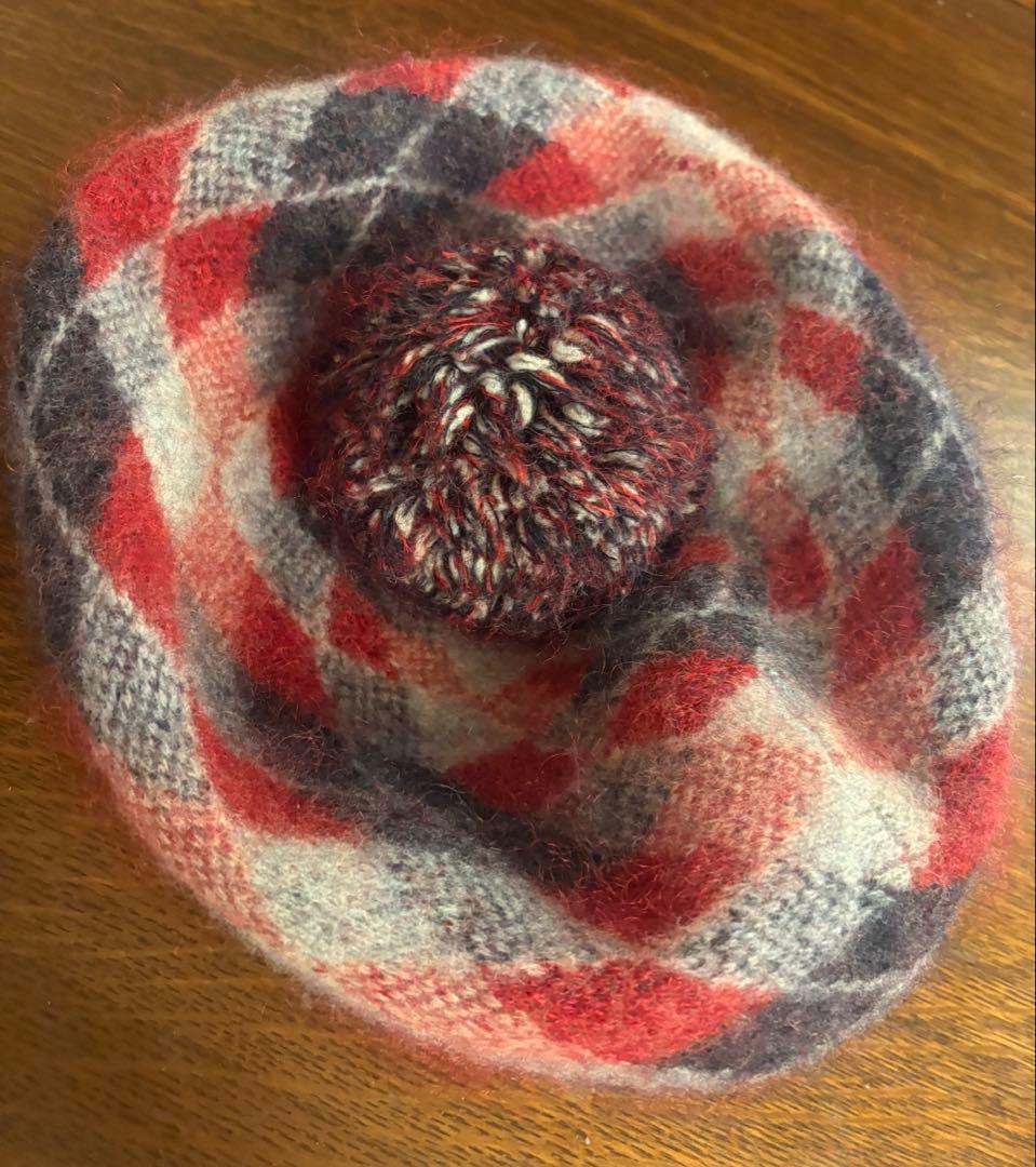 vivienne westwood ヴィヴィアン レッドアーガイル柄ベレー帽