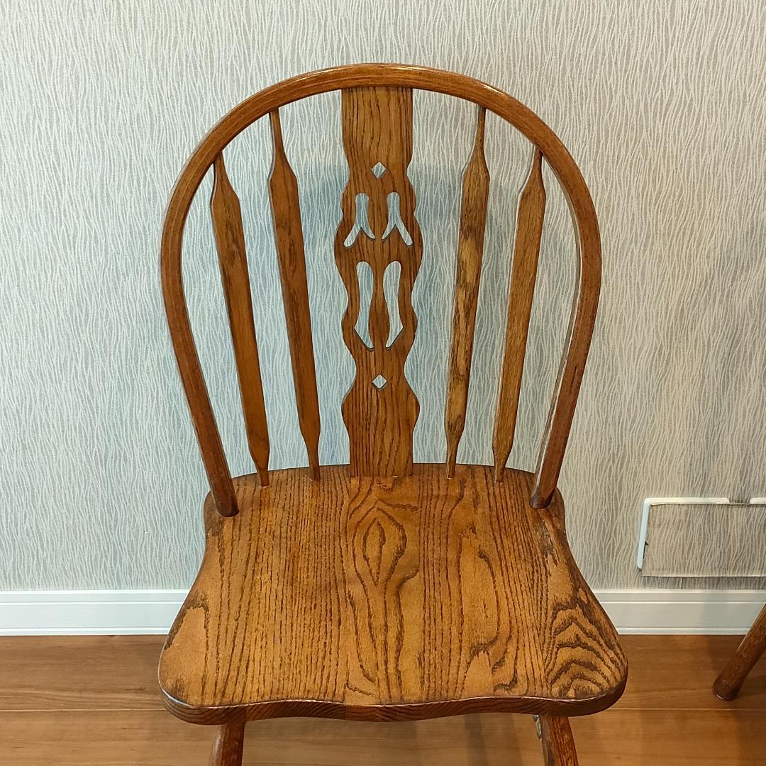 美品　ウィンザーチェア①　フープバック　オーク材　2脚セット　F5