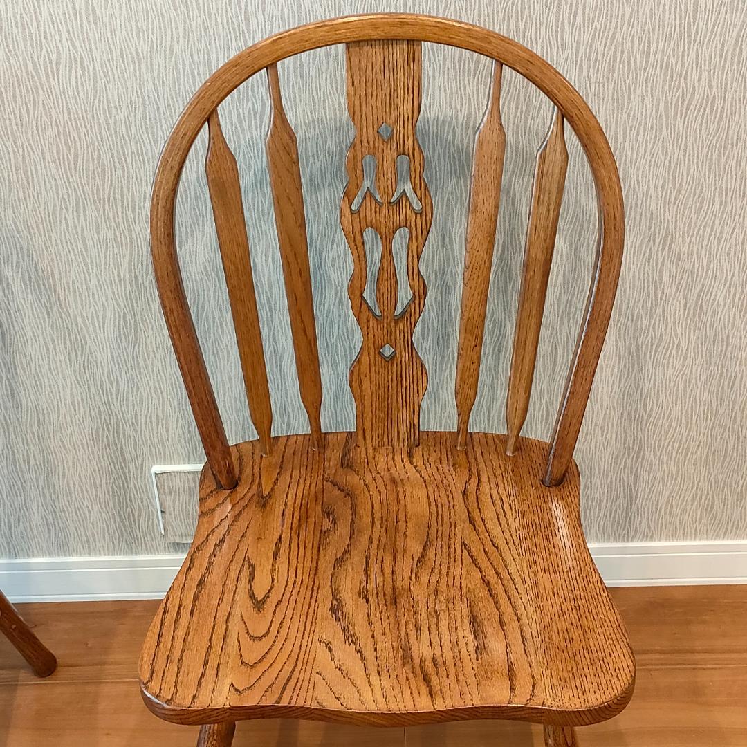美品　ウィンザーチェア①　フープバック　オーク材　2脚セット　F5