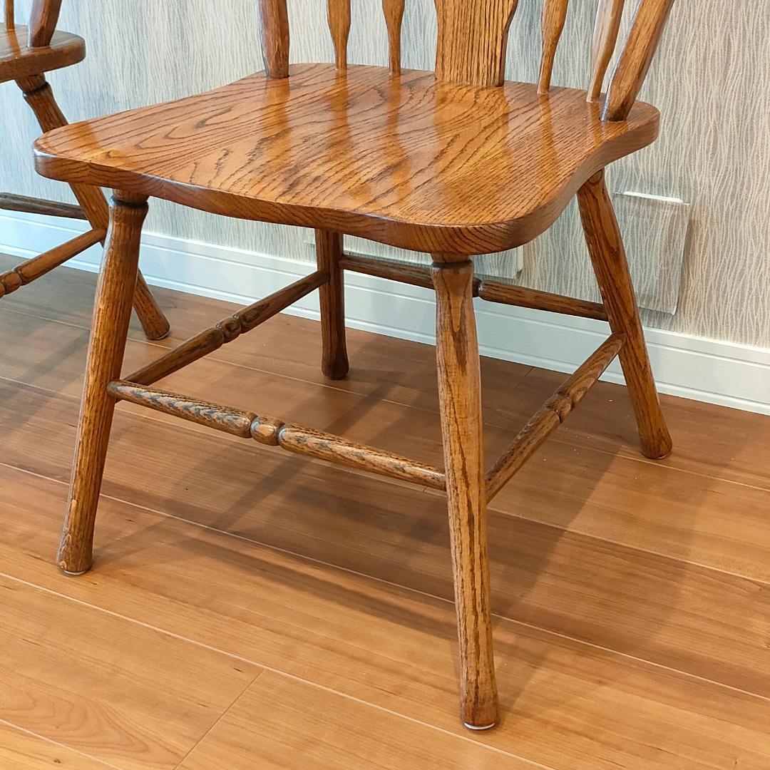 美品　ウィンザーチェア①　フープバック　オーク材　2脚セット　F5