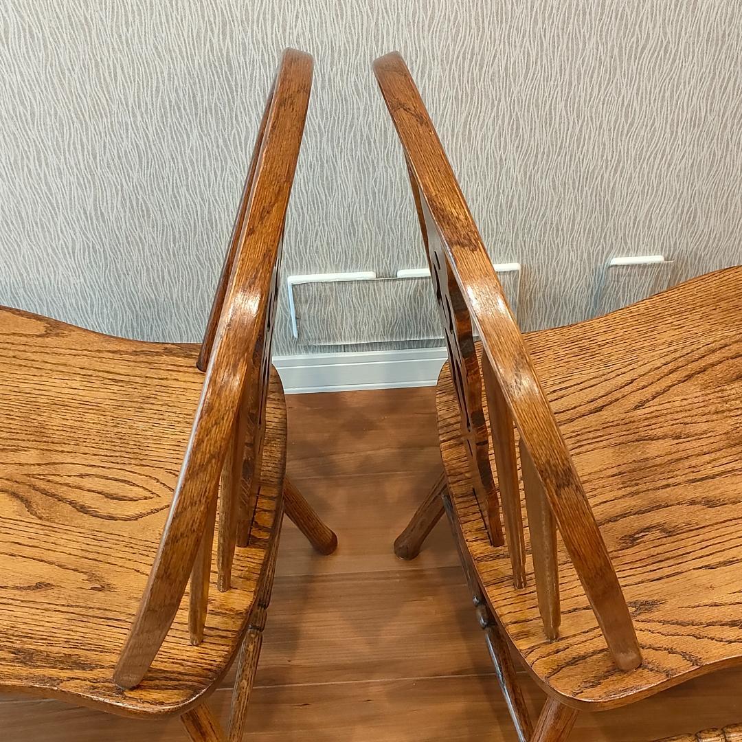 美品　ウィンザーチェア①　フープバック　オーク材　2脚セット　F5