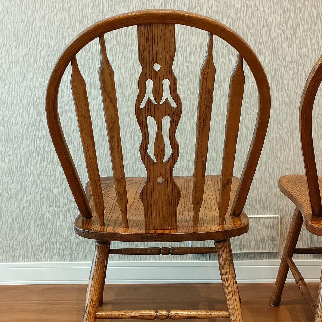 美品　ウィンザーチェア①　フープバック　オーク材　2脚セット　F5