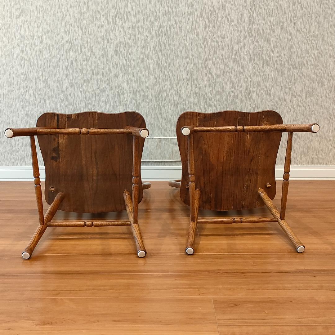 美品　ウィンザーチェア①　フープバック　オーク材　2脚セット　F5