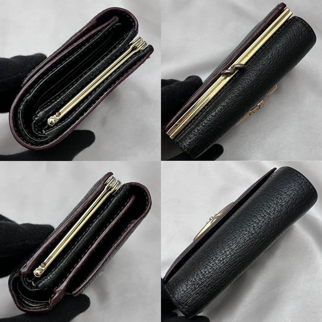 ◇美品◇ヴィヴィアン　エグゼクティブ　三つ折り財布　がま口×オーブ　ブラック