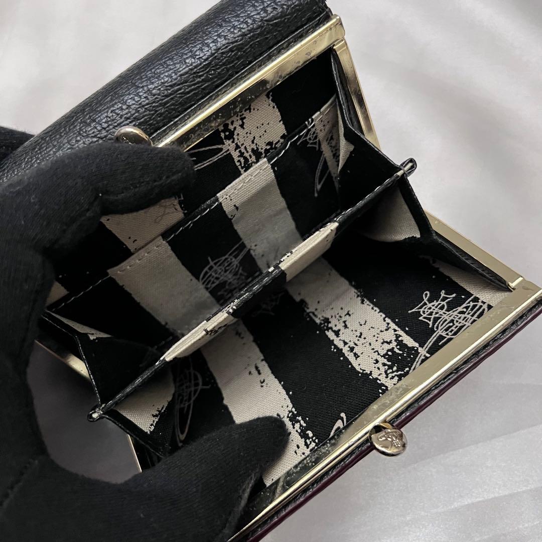 ◇美品◇ヴィヴィアン　エグゼクティブ　三つ折り財布　がま口×オーブ　ブラック