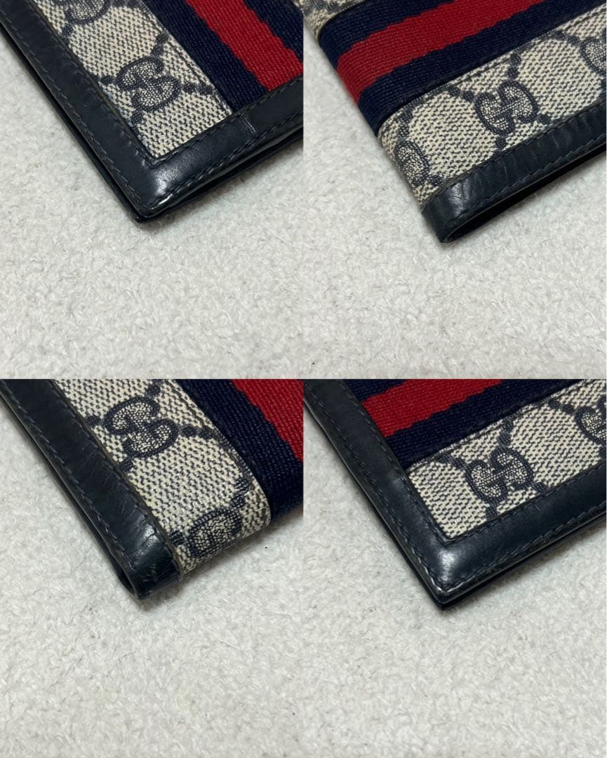極美品❗️ GUCCI グッチ　オールド GGスプリーム シェリーライン 折り財布
