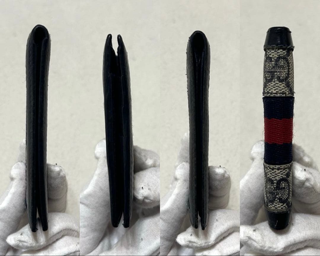 極美品❗️ GUCCI グッチ　オールド GGスプリーム シェリーライン 折り財布