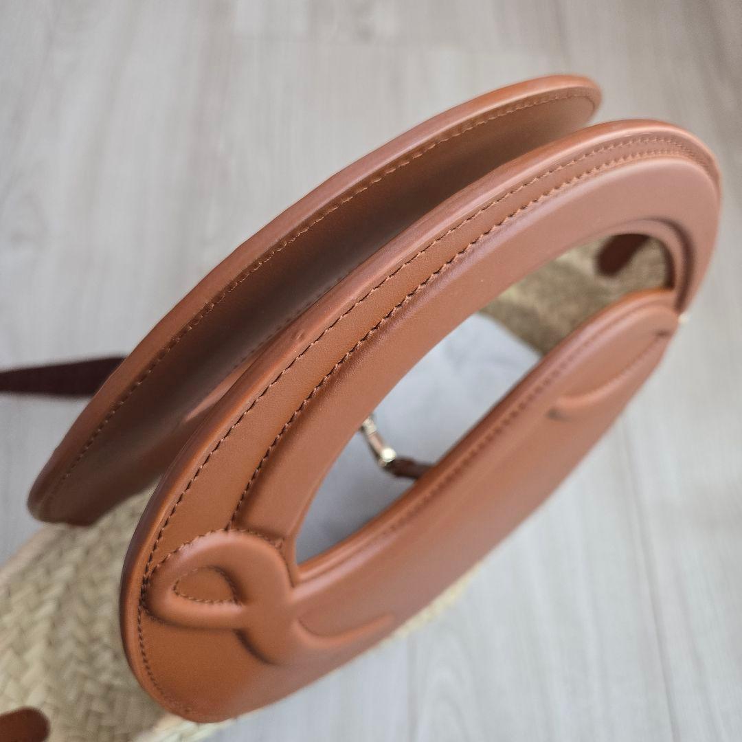 美品✨ルブタン ラフィア ビルムーン バスケット かごバッグ 2way レザー