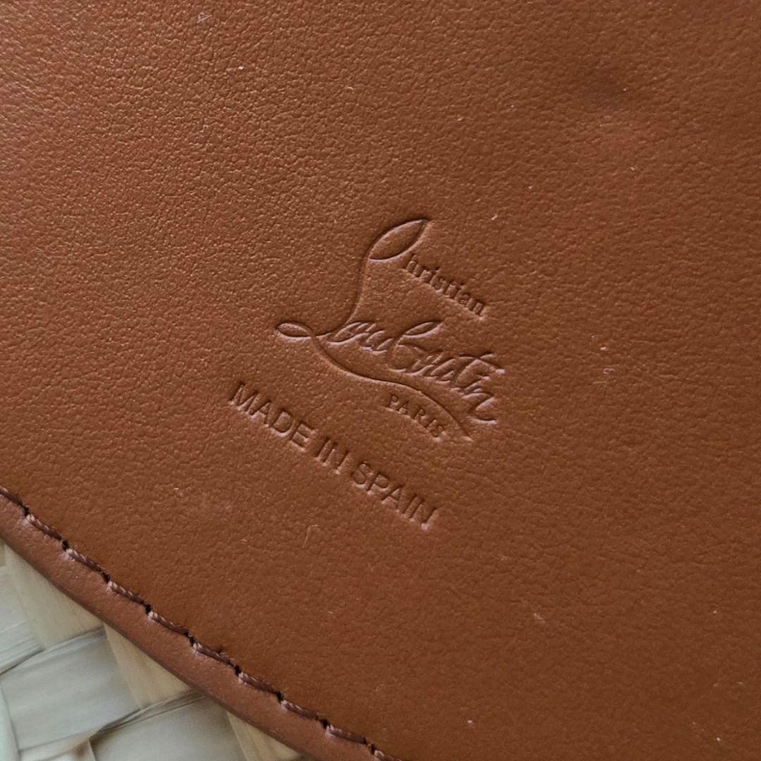 美品✨ルブタン ラフィア ビルムーン バスケット かごバッグ 2way レザー