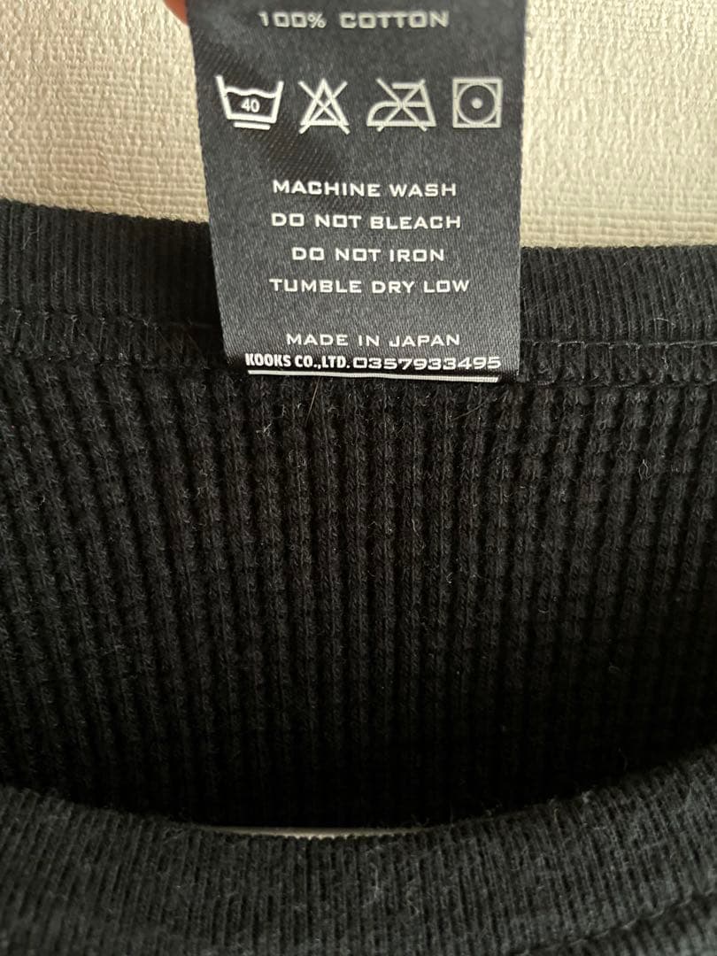 ナンバーナイン ギブ期 サーマルカットソー 長袖 黒 サイズ2 本人期 コットン
