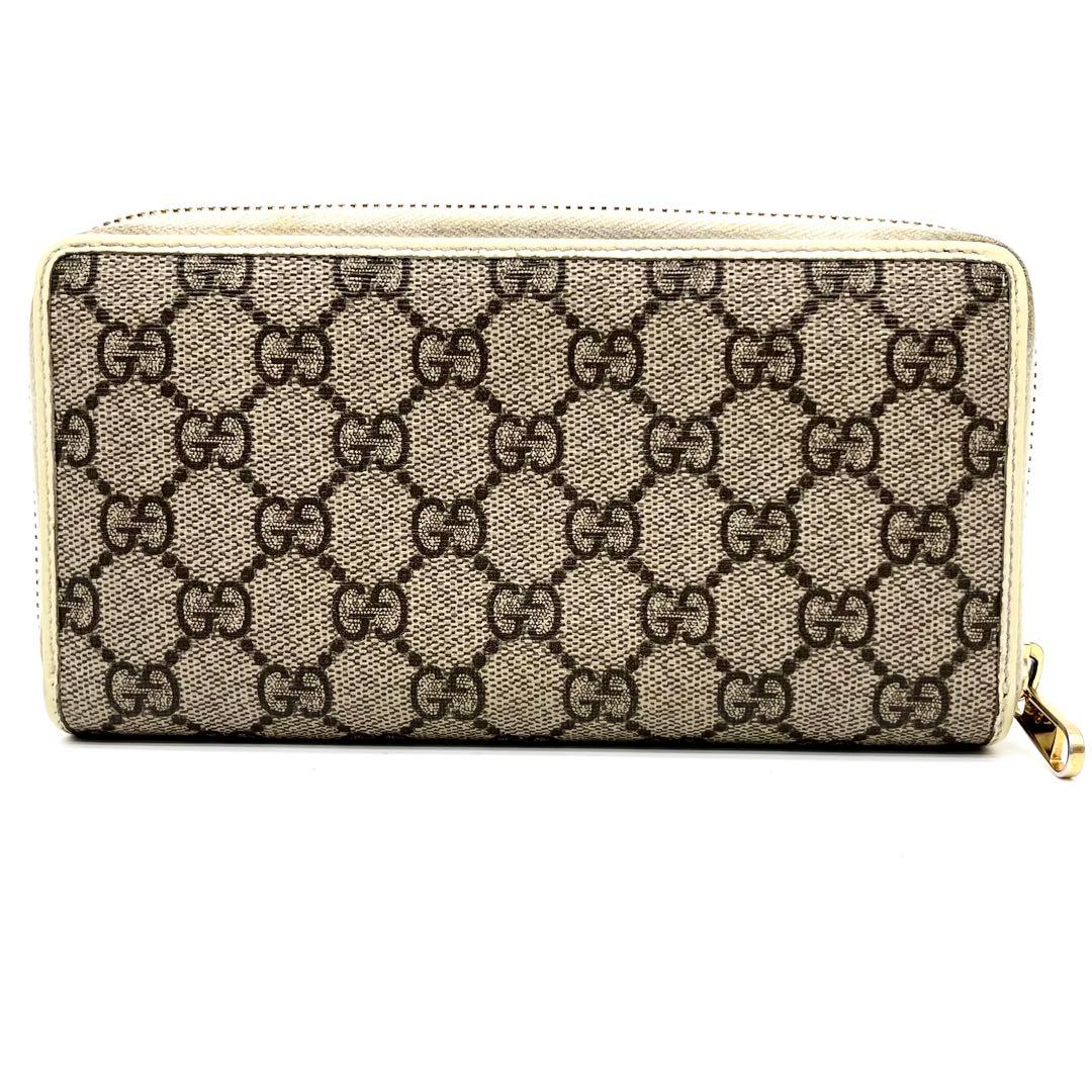 GUCCI ラウンドファスナー　ホースビット　PVCレザー GGマーモント　茶色