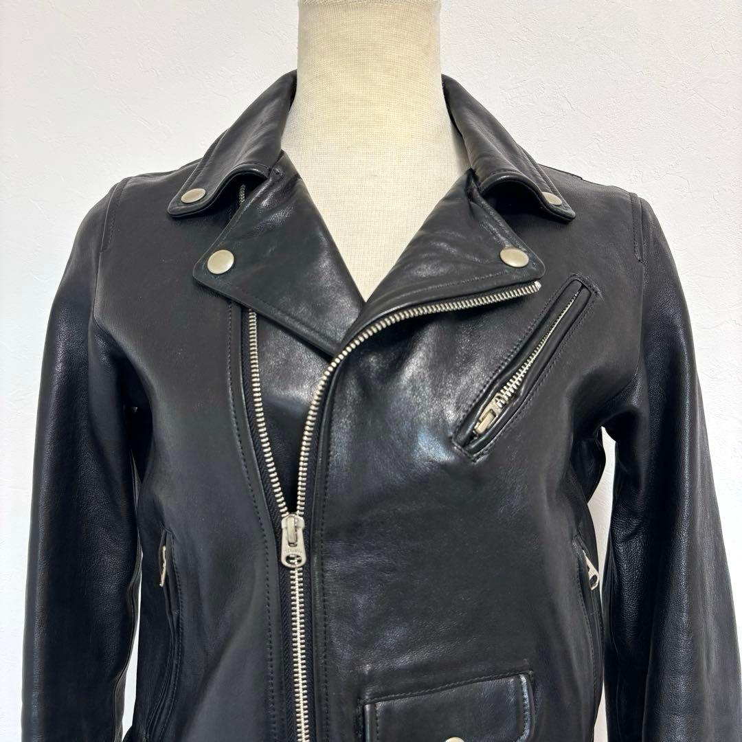 ビューティフルピープル ダブルライダース ジャケット 羊革 レザー 黒 150