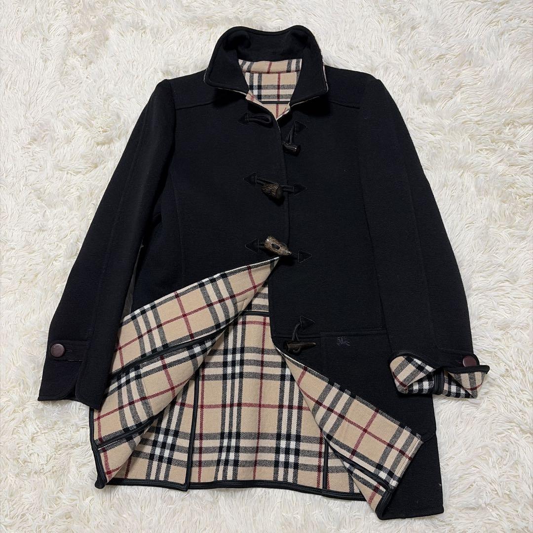 ✨美品✨BURBERRY ダッフルコート 黒 ウール 赤タグ 希少 ノバチェック