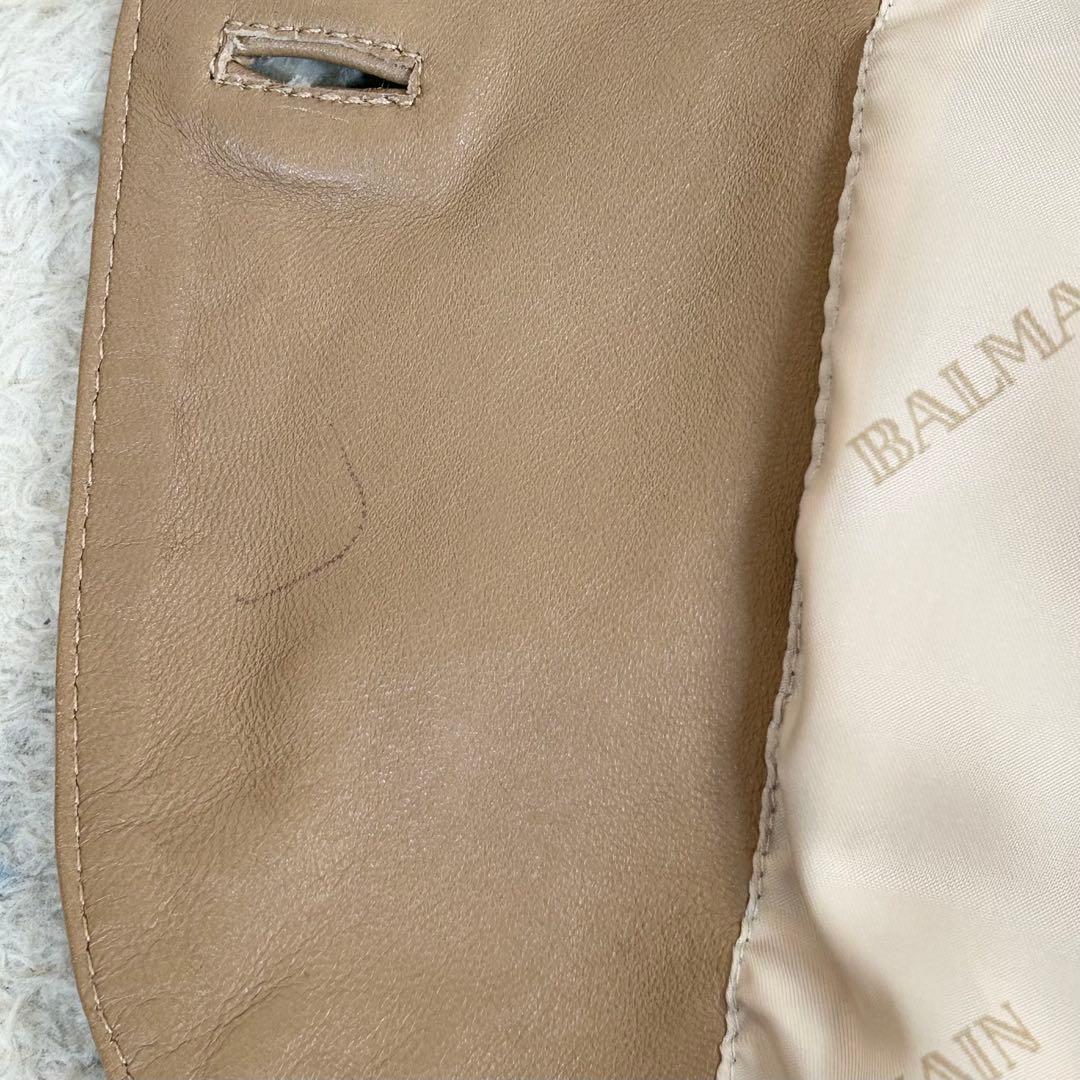 美品❗️BALMAIN ラムレザー　ジャケット　羊革　銀ボタン　S